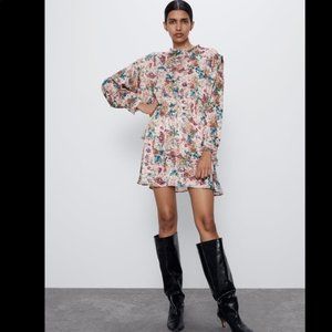 Zara full sleeve floral print dress